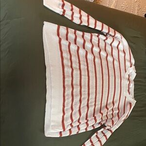 GAP Rust colored and White Striped Sweater